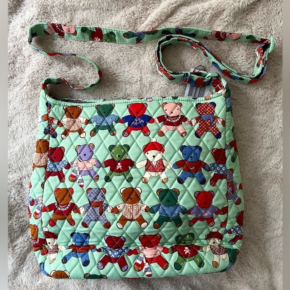 NWT Vera Bradley Toasty Teddies Essential XL Crossbody Bag